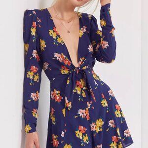 Kimchi Blue Maddie Plunging Tie-Front Romper